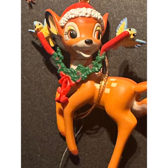 Disney Bambi Christmas Ornament With Santa Hat & Wreath By Walt Disney Productio - Picture 4 of 4